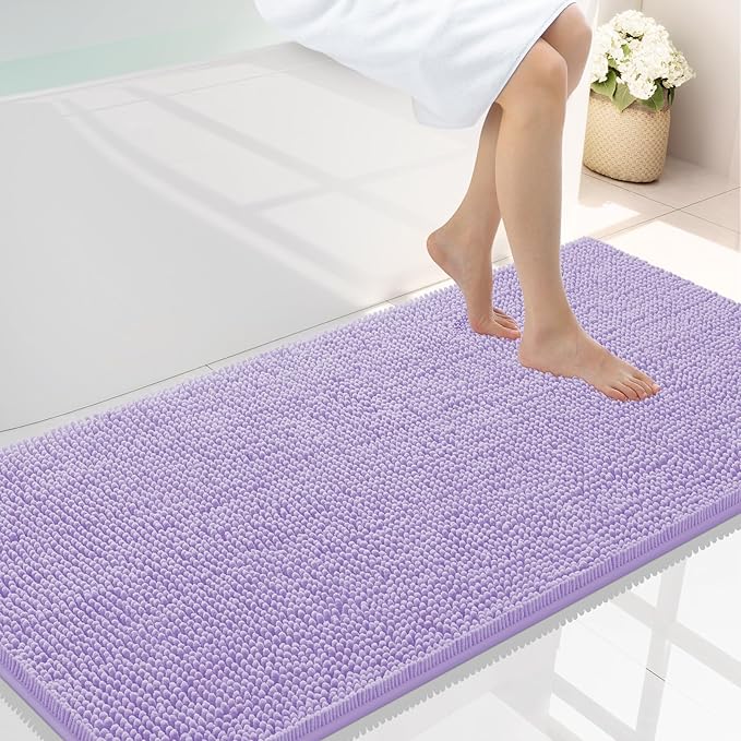 Smiry Luxury Chenille Bathroom Rugs 44x24, Extra Soft and Absorbent Shaggy Bath by Smiry