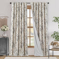 jinchan Blackout Linen Blend Curtain Floral Blackout Curtains by JINCHAN