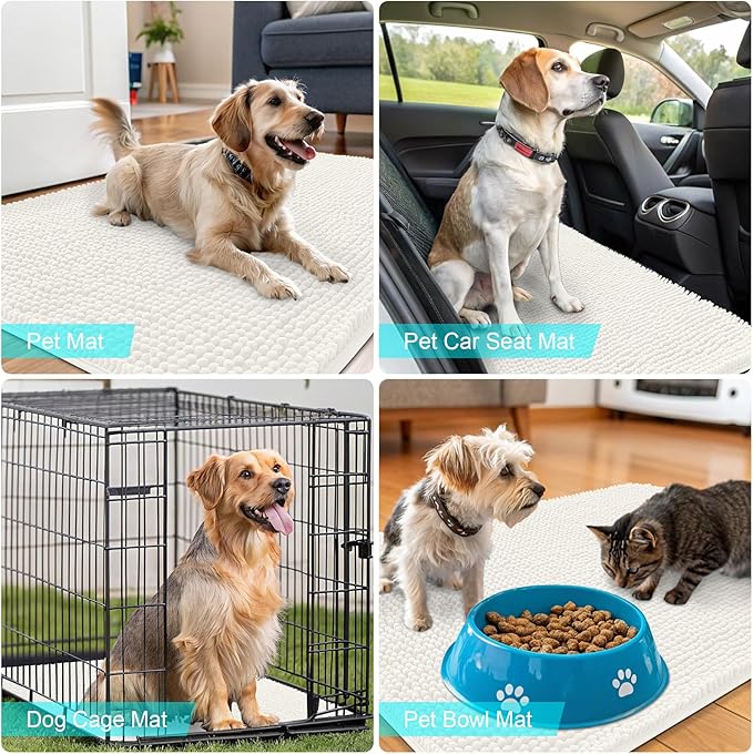 OLANLY Dog Door Mat for Muddy Paws 70x46, Absorbs Moisture and Dirt, Absorbent - Image 7