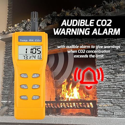 Portable CO2 Meter Handheld CO2 Detector Monitor 0~9999ppm, Carbon Dioxide Meter - Image 5