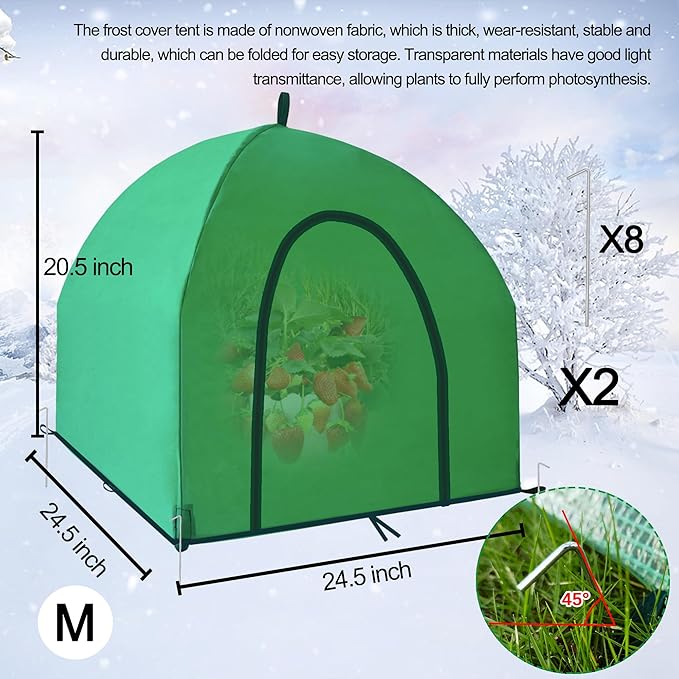 24.5″ *24.5″ *20.5″Mini Greenhouse Winter Plant Warm Covers - Image 3