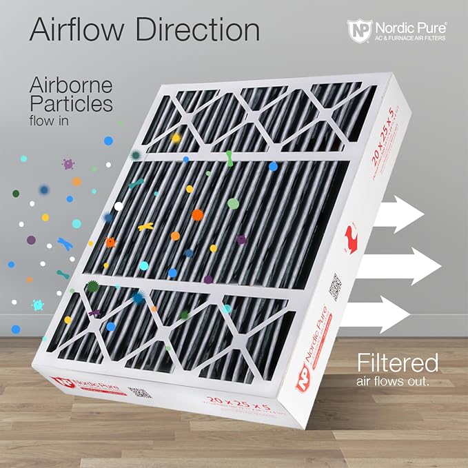 Nordic Pure 20x25x5 Pleated MERV 8 Plus Carbon Air Filters 4 Pack | Actual - Image 8