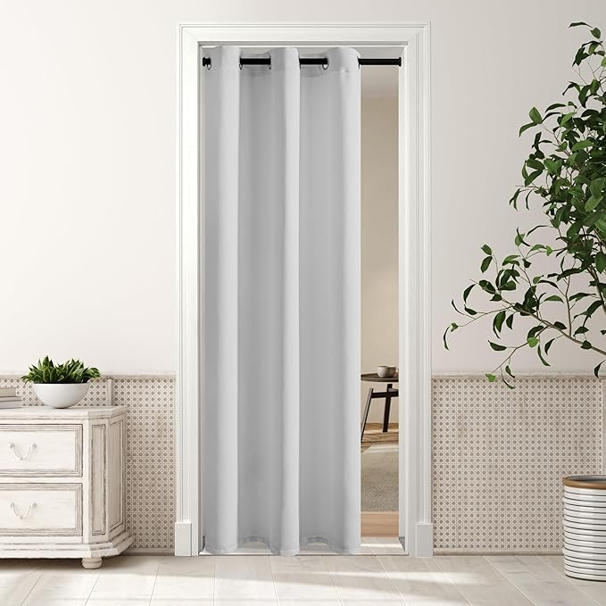 MYSKY HOME White Door Curtains Blackout Curtains by MYSKYHOME