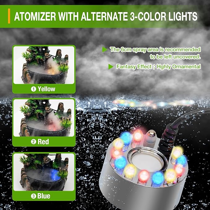 Tabletop Water Fountain with LED Lights – Resin Desktop Fountain - Image 4