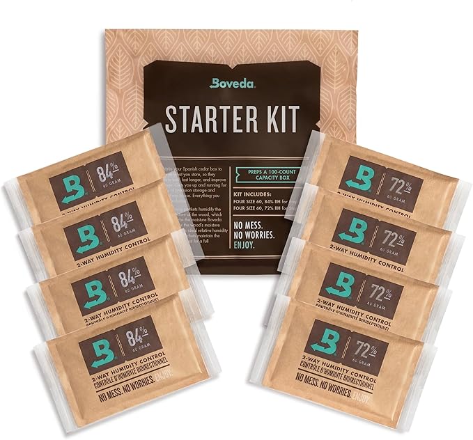 Boveda Starter Kit Bundle: Season a Wood Storage Box Plus Maintain Humidity by Boveda