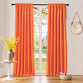 DONREN Extra 108 Inch Long Vibrant Orange Curtains by DONREN