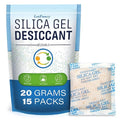 LotFancy 15 Packs 20Gram Silica Gel Desiccant Packets, Non-Toxic Food Safe by LotFancy