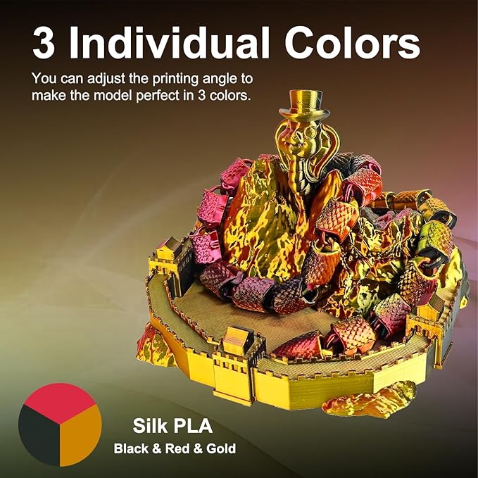 ERYONE Silk Tri Color PLA Filament 3D Printer 1.75mm +/- 0.03mm - Image 2