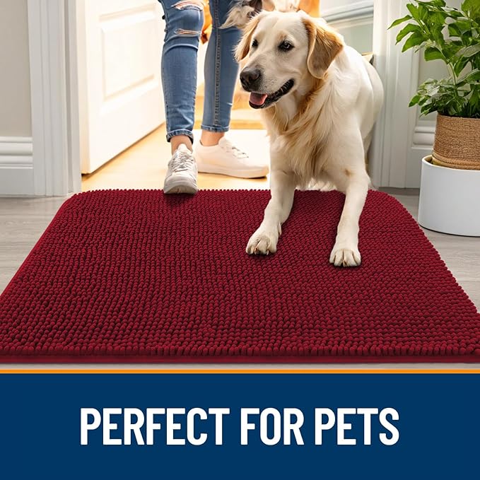 OLANLY Dog Door Mat for Muddy Paws 32x20, Absorbs Moisture and Dirt, Absorbent - Image 6
