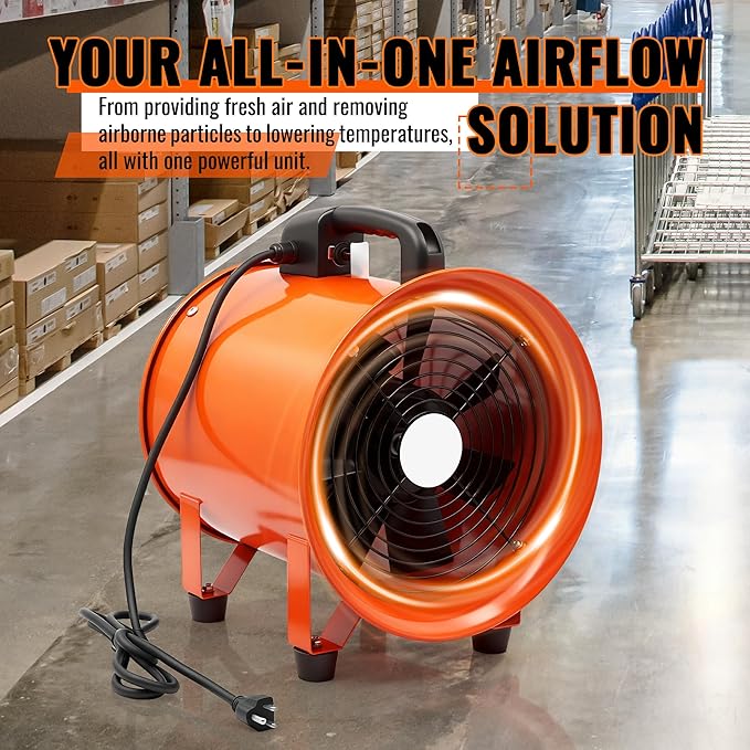 dreamdragon Upgraded 12-Inch Utility Blower Fan, Portable Industrial Exhaust Fan - Image 5