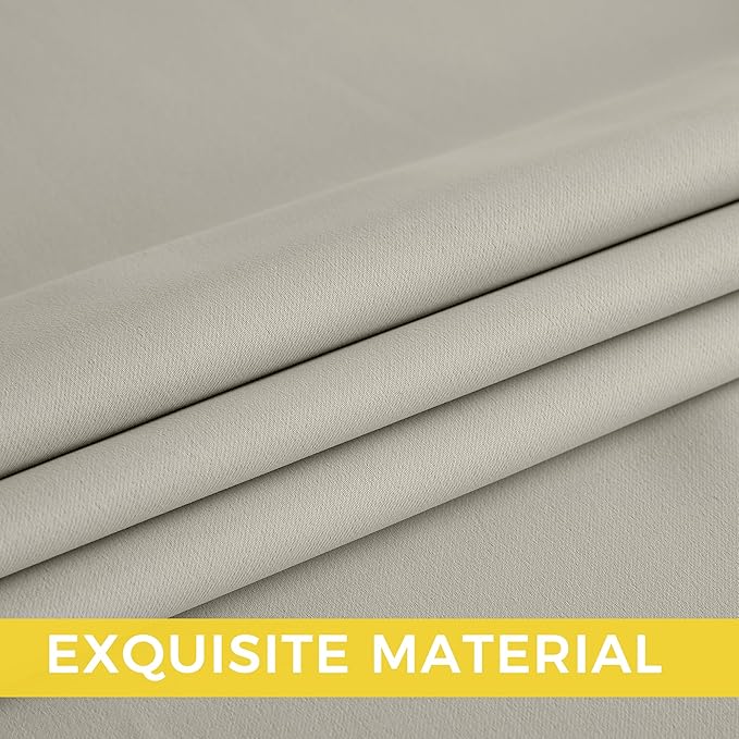 NICETOWN Room Darkening Draperies Curtains Panels, 2 Panels Natural W52 x L84 - Image 6