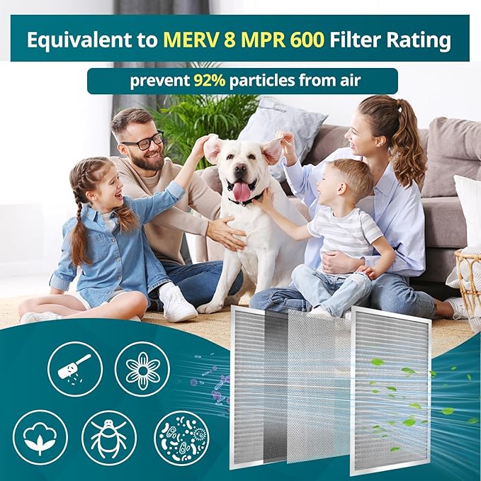 Torjim 18x24x1 Air Filter-MERV8, Washable & Reusable Electrostatic AC/HVAC - Image 4