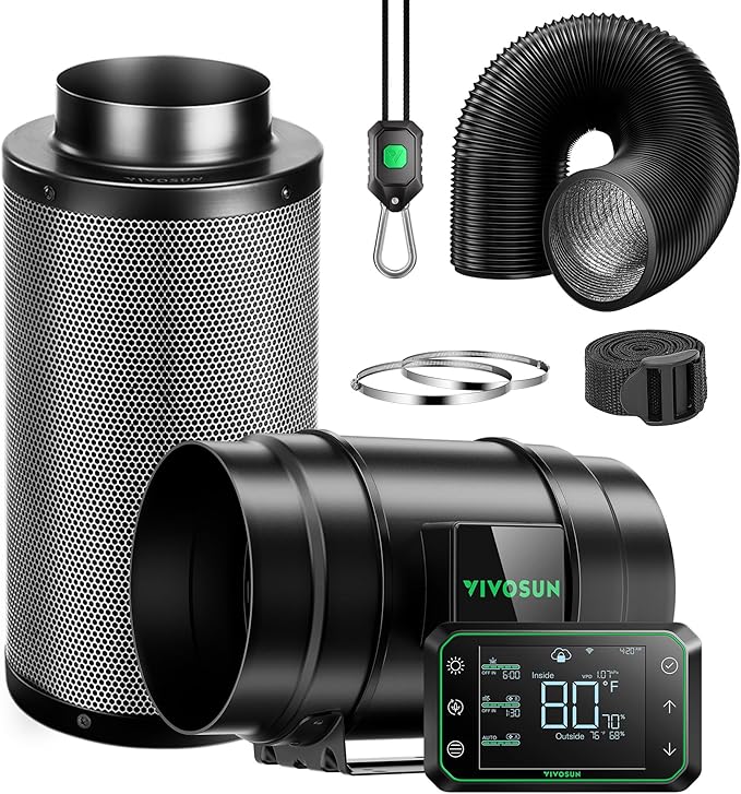 VIVOSUN Smart Air Filtration PRO G8 Kit 8", AeroZesh G8 Inline Duct Fan by VIVOSUN