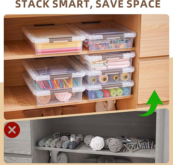 Citylife 6 PCS Clear Plastic Container Clip Box - Image 6