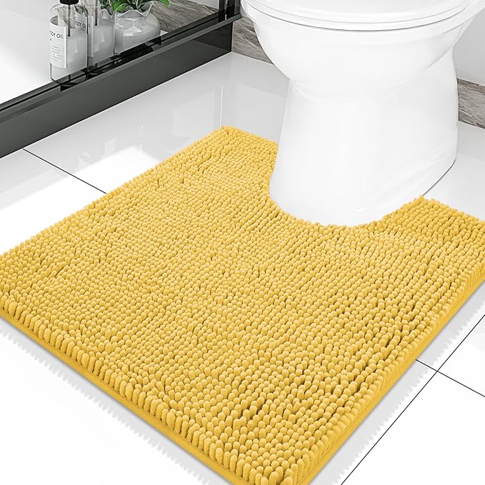 Smiry Luxury Chenille Toilet Rugs U-Shaped 20x20, Soft Absorbent Non-Slip by Smiry