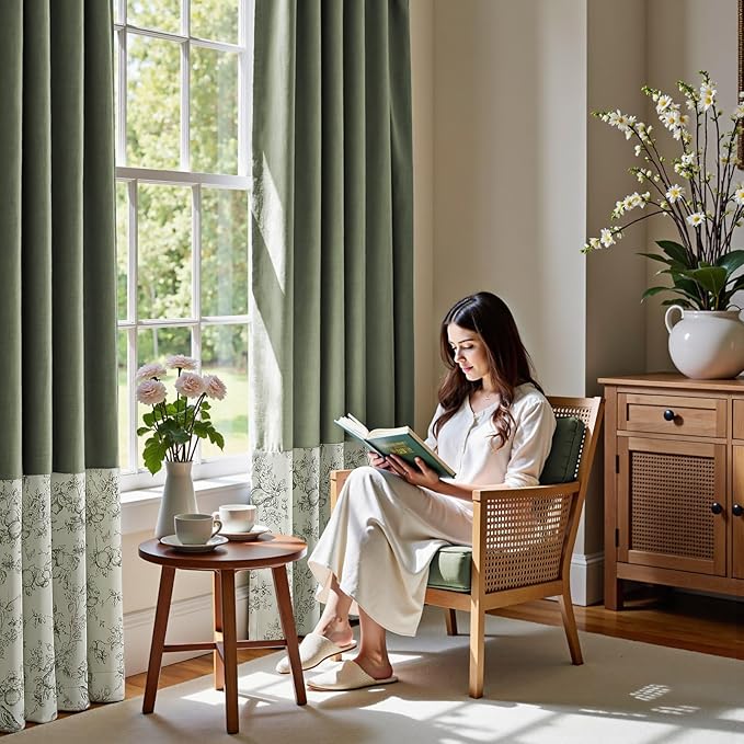 jinchan Faux Linen Blackout Curtains 84 Inch Length - Image 2