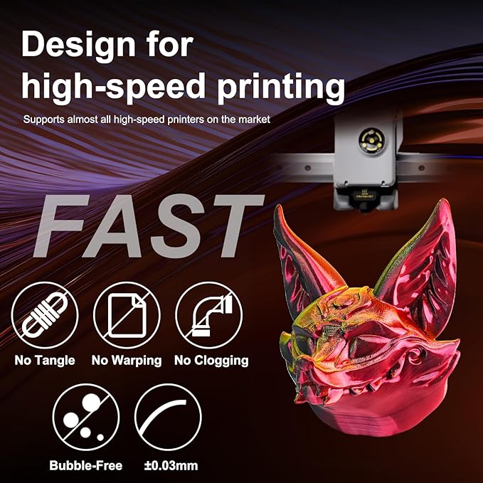 ERYONE Silk Tri Color PLA Filament 3D Printer 1.75mm +/- 0.03mm - Image 4