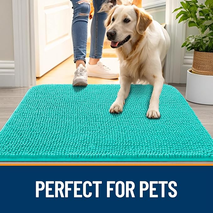 OLANLY Dog Door Mat for Muddy Paws 34x21, Absorbs Moisture and Dirt, Absorbent - Image 6