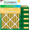 Filterbuy 14x20x4 Air Filter MERV 11 Superior Pet & Allergy Defense, by Filterbuy
