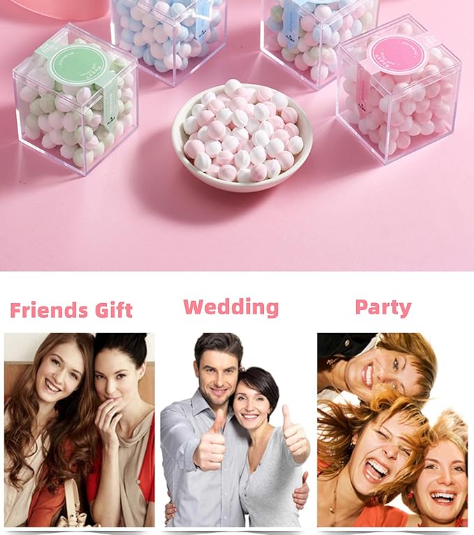 Acrylic box with Lid 4 Pack Small Clear Acrylic Square Cube Plastic Storage Box - Image 4