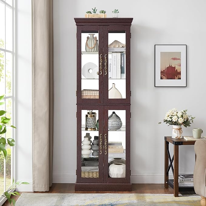 Lighted Glass Curio Cabinet - Image 6