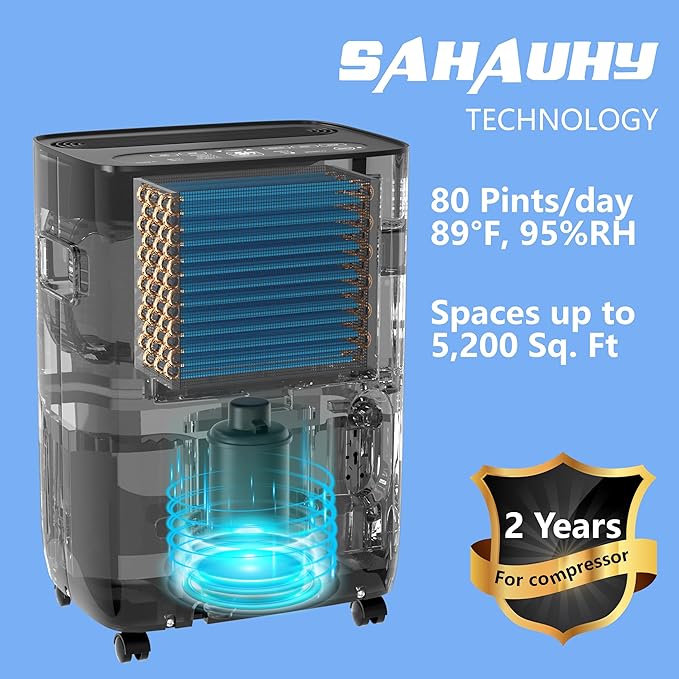 SAHAUHY 80 Pints ENERGY STAR Dehumidifier - Image 5