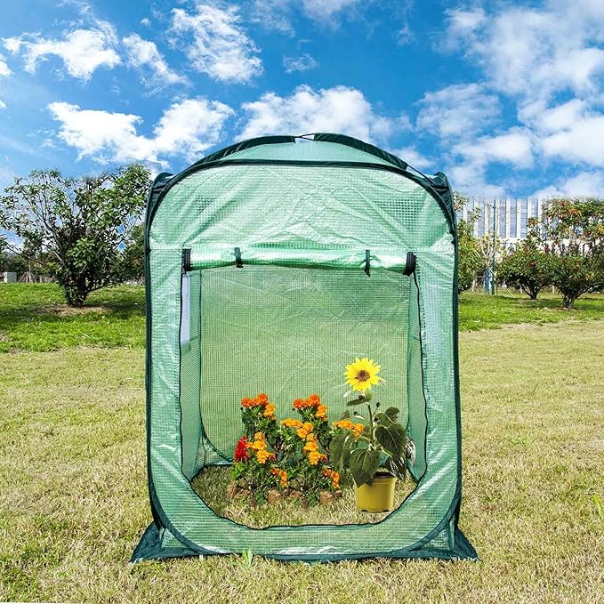 Porayhut Pop Up Greenhouse Tent, Portable X-Large Walk-in Flower House - Image 3