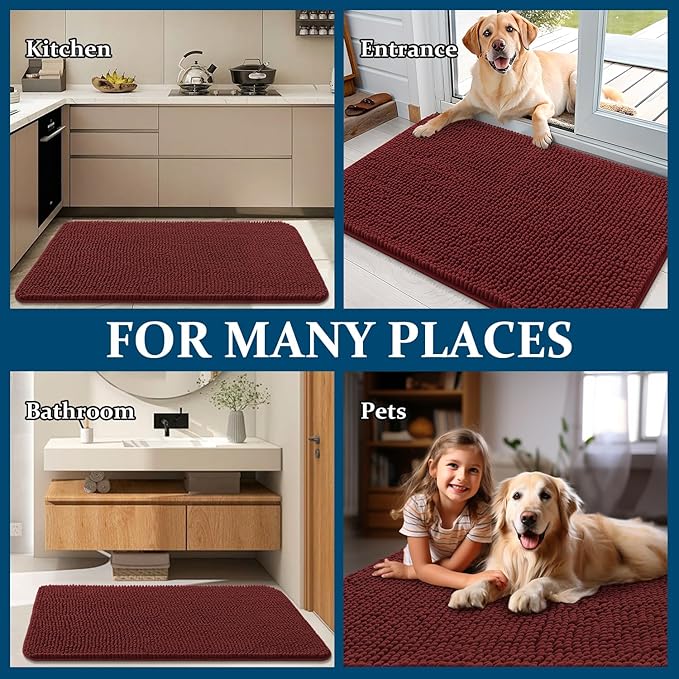 OLANLY Dog Door Mat for Muddy Paws 47x17, Absorbs Moisture and Dirt, Absorbent - Image 8