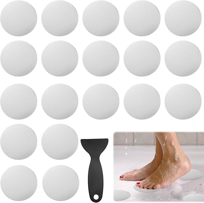 24 PCS Bathtub Non Slip Stickers White Adhesive Decals Round Shape Anti Slip by Coufce