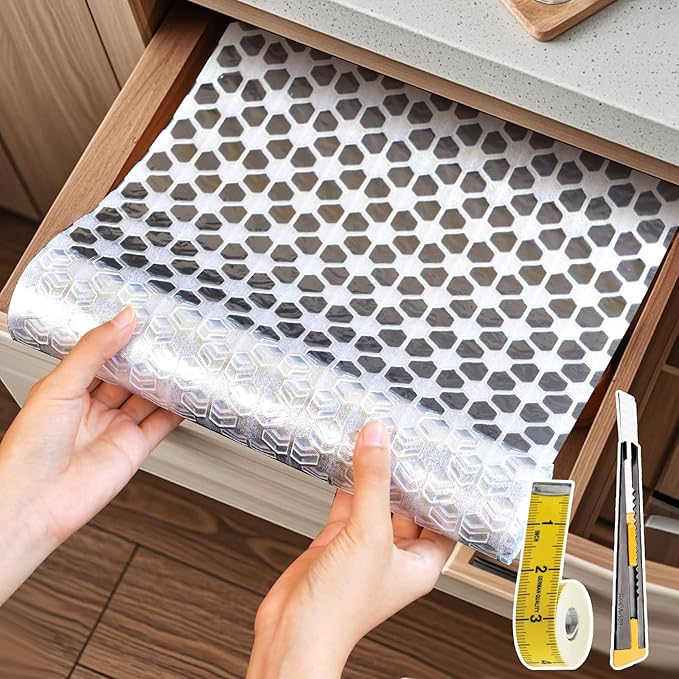 Drawer and Shelf Liner for Kitchen Cabinet: 17 in X 20 Ft Non Slip Waterproof - Image 8