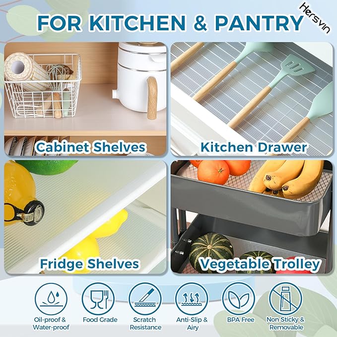 Hersvin Shelf Liners 28 in x 20 ft EVA Drawer Mats, Non-Adhesive Cupboard - Image 7