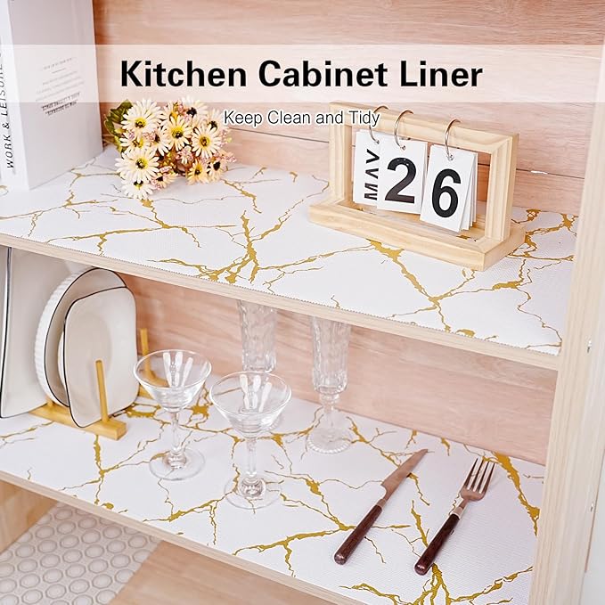 Drawer and Shelf Liner for Kitchen Cabinet, Non-Adhesive Cabinet Liner 18in x - Image 5