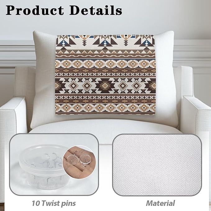 Brown Aztec Print Recliner Headrest Cover Soft Sofa Headrest Slipcovers - Image 3