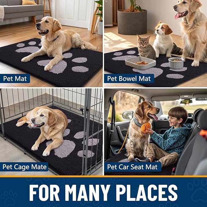 Smiry Dog Door Mat for Muddy Paws, Absorbs Moisture and Dirt, Low-Profile - Image 9