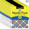 Nordic Pure 14x24x1 Pleated MERV 10 Plus Carbon Air Filters 12 Pack | Actual by NordicPure