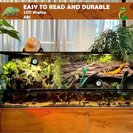 2PCS Reptile Thermometer and Humidity Gauge, Digital Adhesive Reptile Terrarium - Image 5