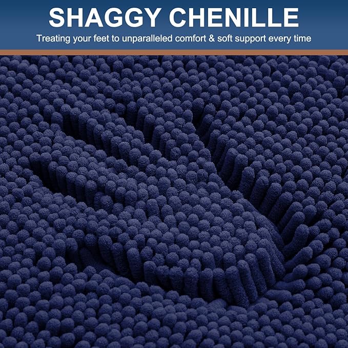 Smiry Luxury Chenille Bathroom Rugs 47x20, Extra Soft and Absorbent Shaggy Bath - Image 4