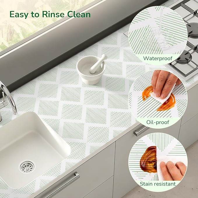 Drawer and Shelf Liner for Kitchen, Non-Slip Non-Adhesive Cabinet Liners for - Image 4