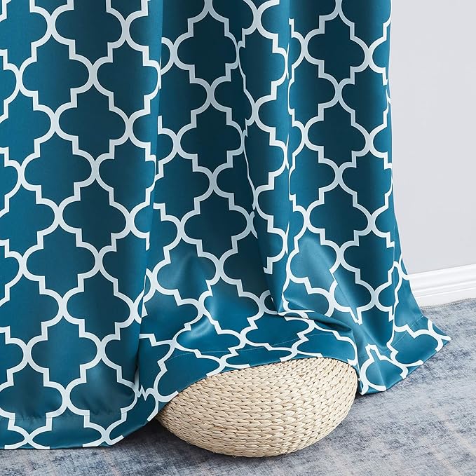 HLC.ME Lattice Print Pattern 72 Inch Curtains Blackout by HomeLinenCollections