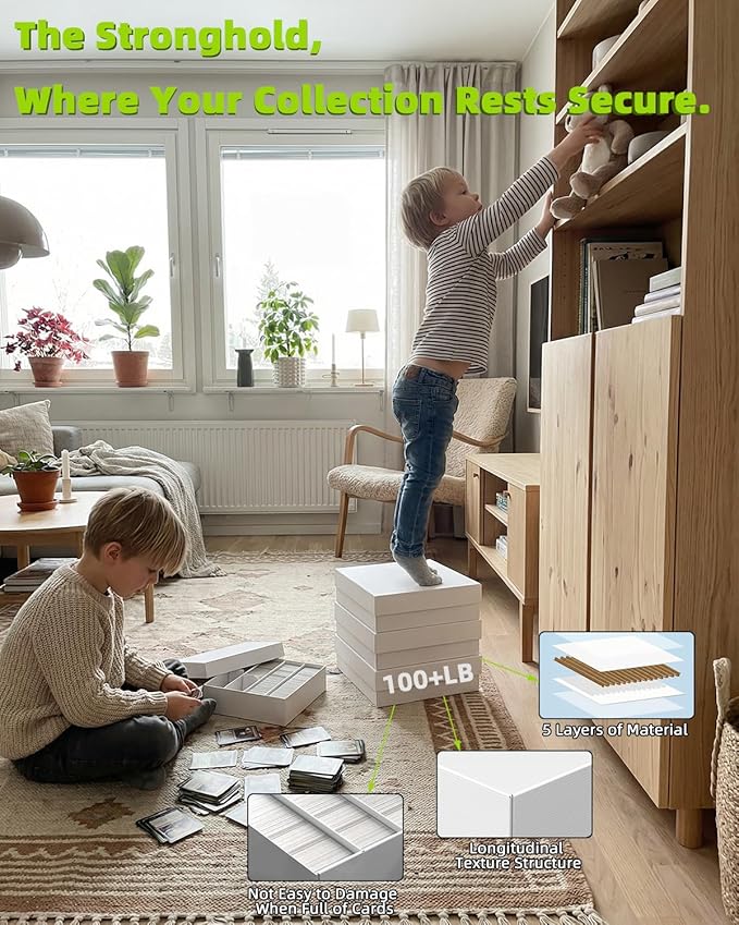 Trading Card Storage Box with 4 Cards Stoppers, Standard Card, Bulk Collectible - Image 7