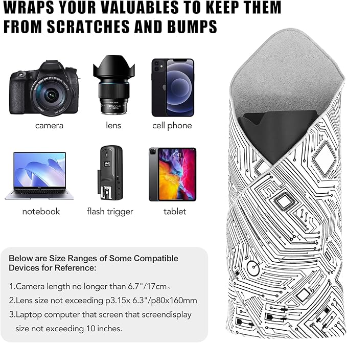 15 in Camera Wrap with Pouch, Lens Protective Wrap, Anti-scratch Anti-dust - Image 3