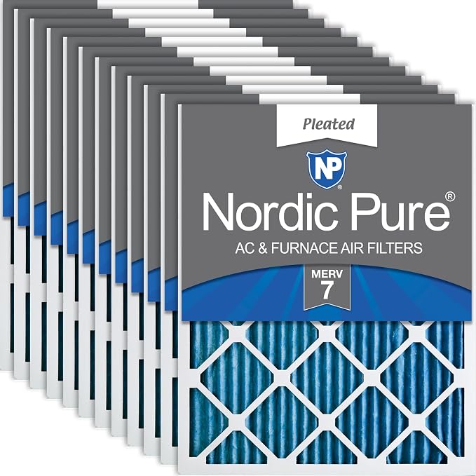 Nordic Pure 14x20x1 Pleated MERV 7 Air Filters 12 Pack by NordicPure
