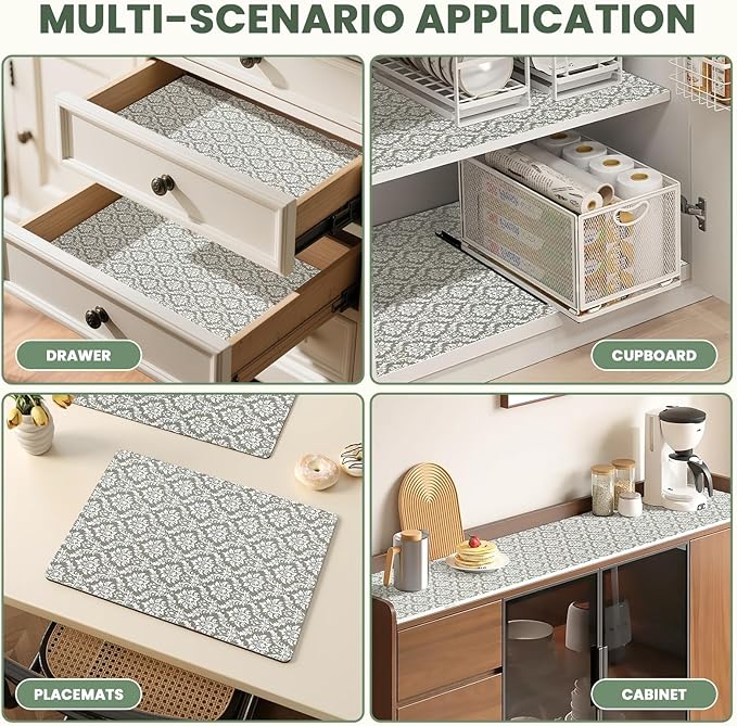 Drawer Liner and Shelf Liner for Kitchen Cabinet Liner Non-Adhesive Non-Slip - Image 6