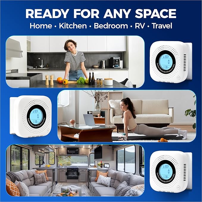 Plug-in Carbon Monoxide & Natural Gas Leak Detector, 4-in-1 CO, Propane Alarm - Image 5