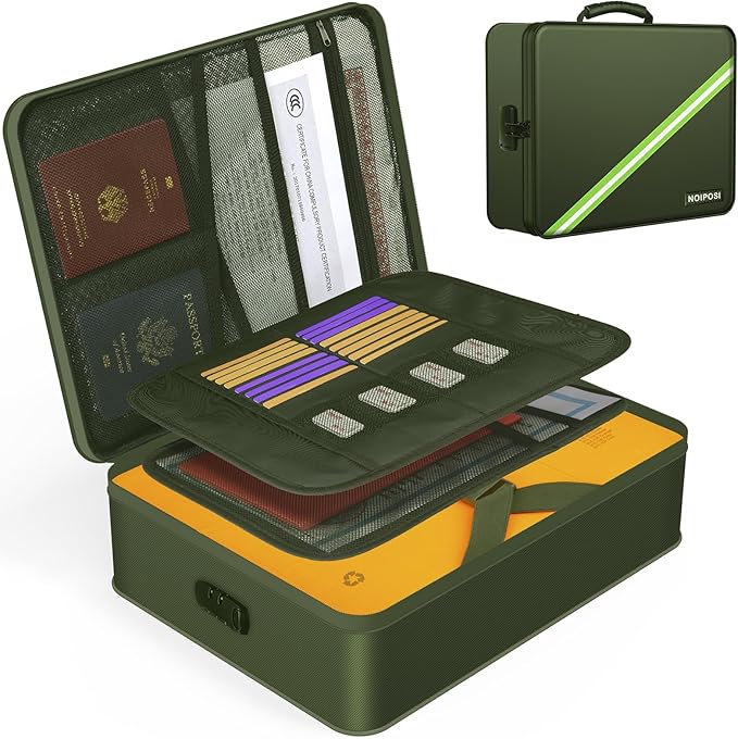Document Organizer with 5200℉ Heat Insulated, 16.1"x11.4"x4.3" Waterproof and by Noiposi