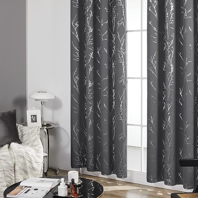 Deconovo Grey Blackout Curtains, Thermal Insulated Soundproof Drapes, 52 x 63 - Image 4