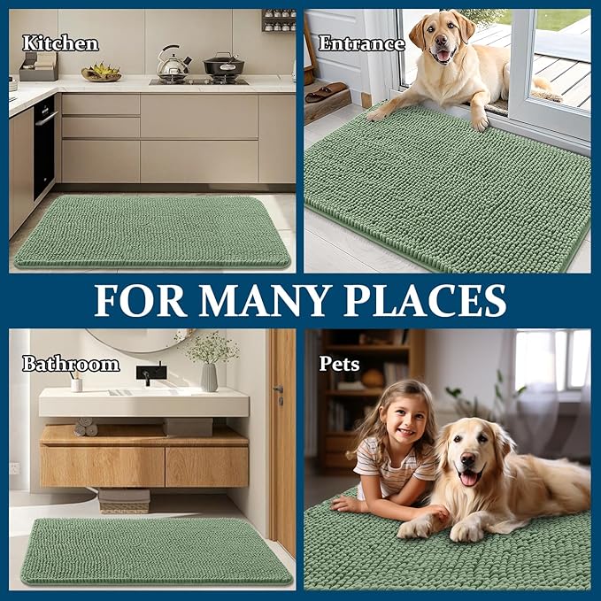 OLANLY Dog Door Mat for Muddy Paws 50x30, Absorbs Moisture and Dirt, Absorbent - Image 8