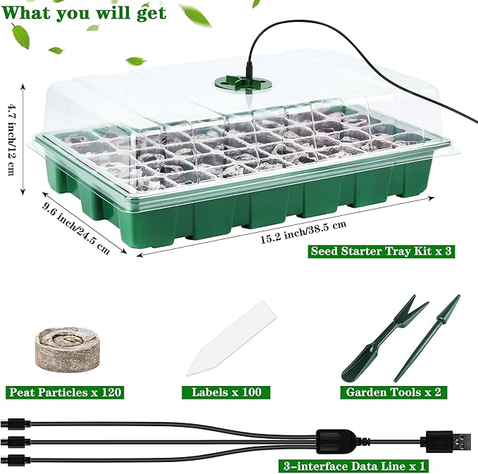 3 Pack Seed Starter Tray Kit - Image 2