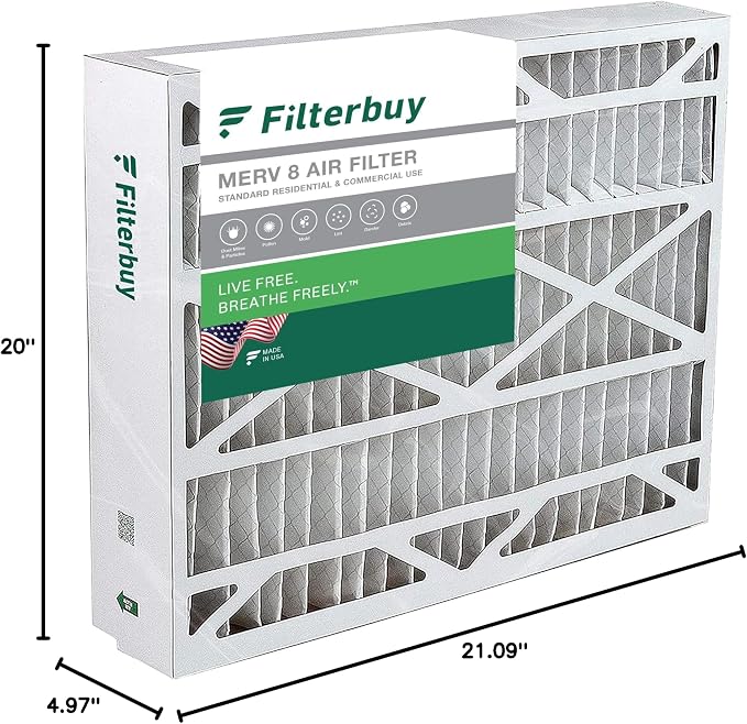 Filterbuy 21x21.5x5 Air Filter MERV 8 Essential Dust & Allergy Defense - Image 10