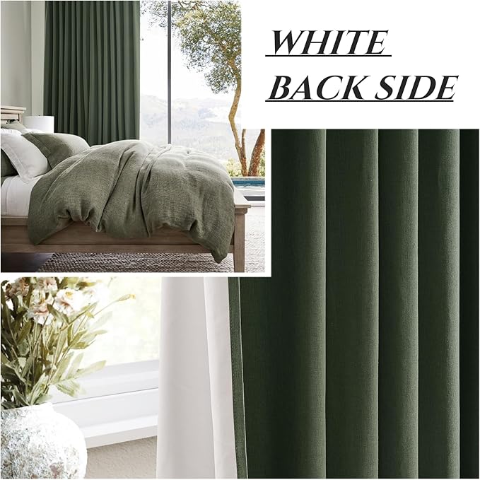 Lush Decor 132 Inch Long Insulated Back Tab Pinch Pleated Curtains, Linen Olive - Image 7